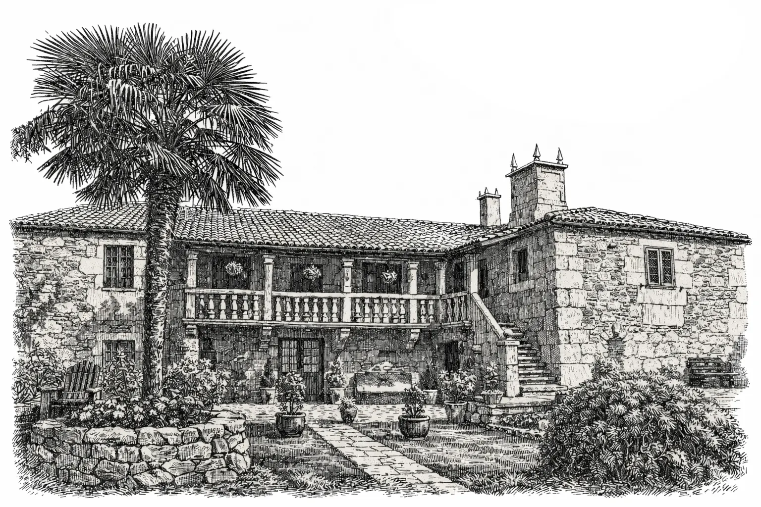 Litografía Pazo Anzuxao Litografía Pazo Anzuxao